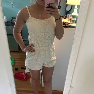 Off white lace romper
